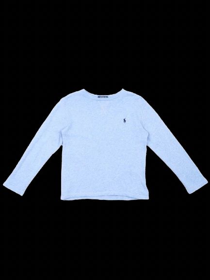 Excellent Polo Ralph Lauren Blue Long-Sleeve Shirt Size 8 for Kids