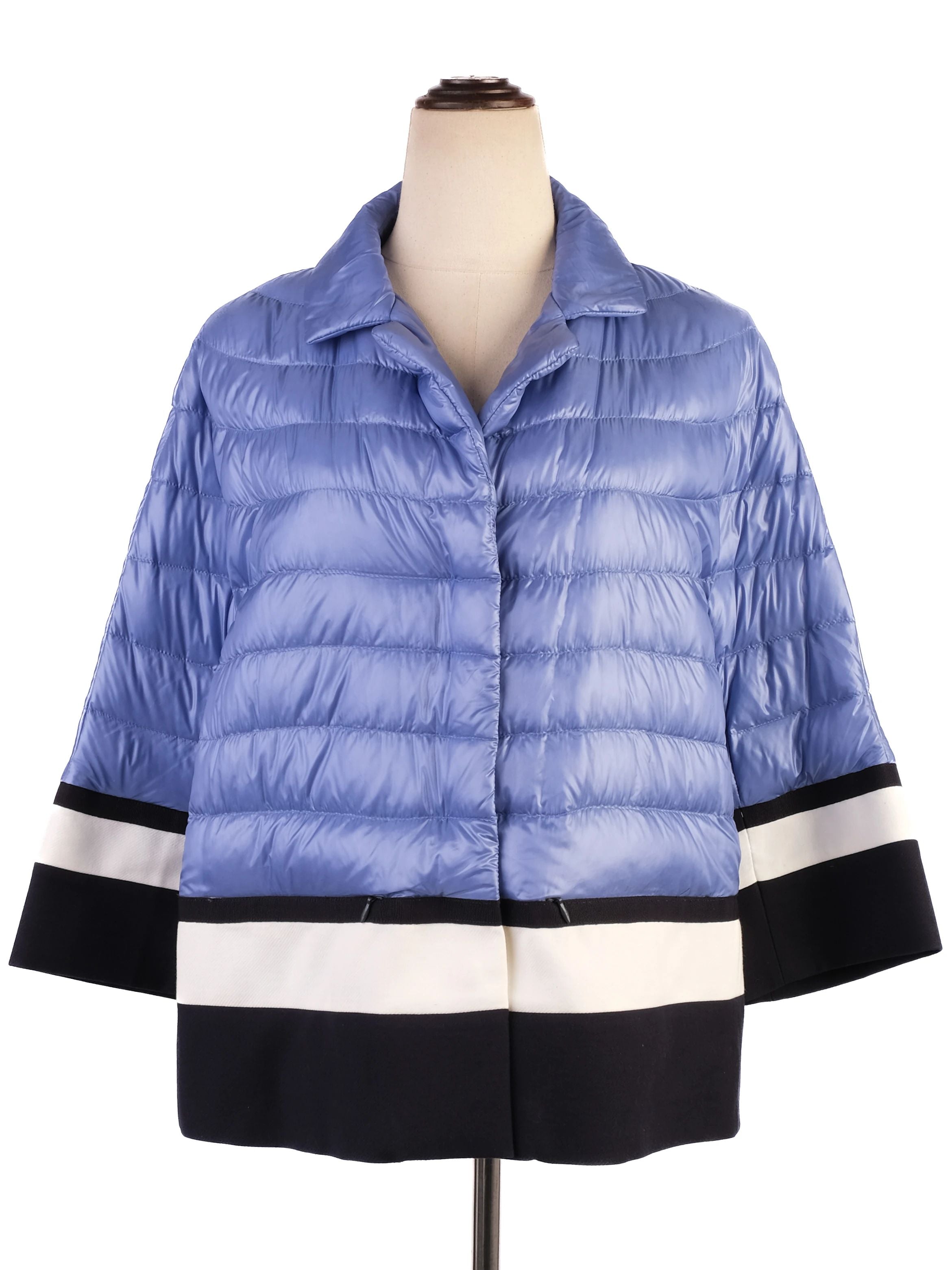 Excellent Herno Blue Puffer Jacket Women Size L Nylon