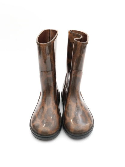 Excellent Dolce Gabbana Leopard Print Boots Size 36 Glossy Finish