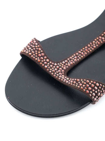 Perfect Giuseppe Zanotti Black Leather Open-Toe Sandals Size 36