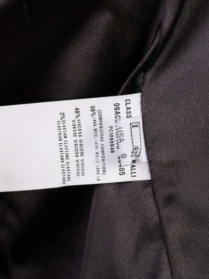 Excellent Class Roberto Cavalli Black Wool Skirt Suit with Beaded Collar