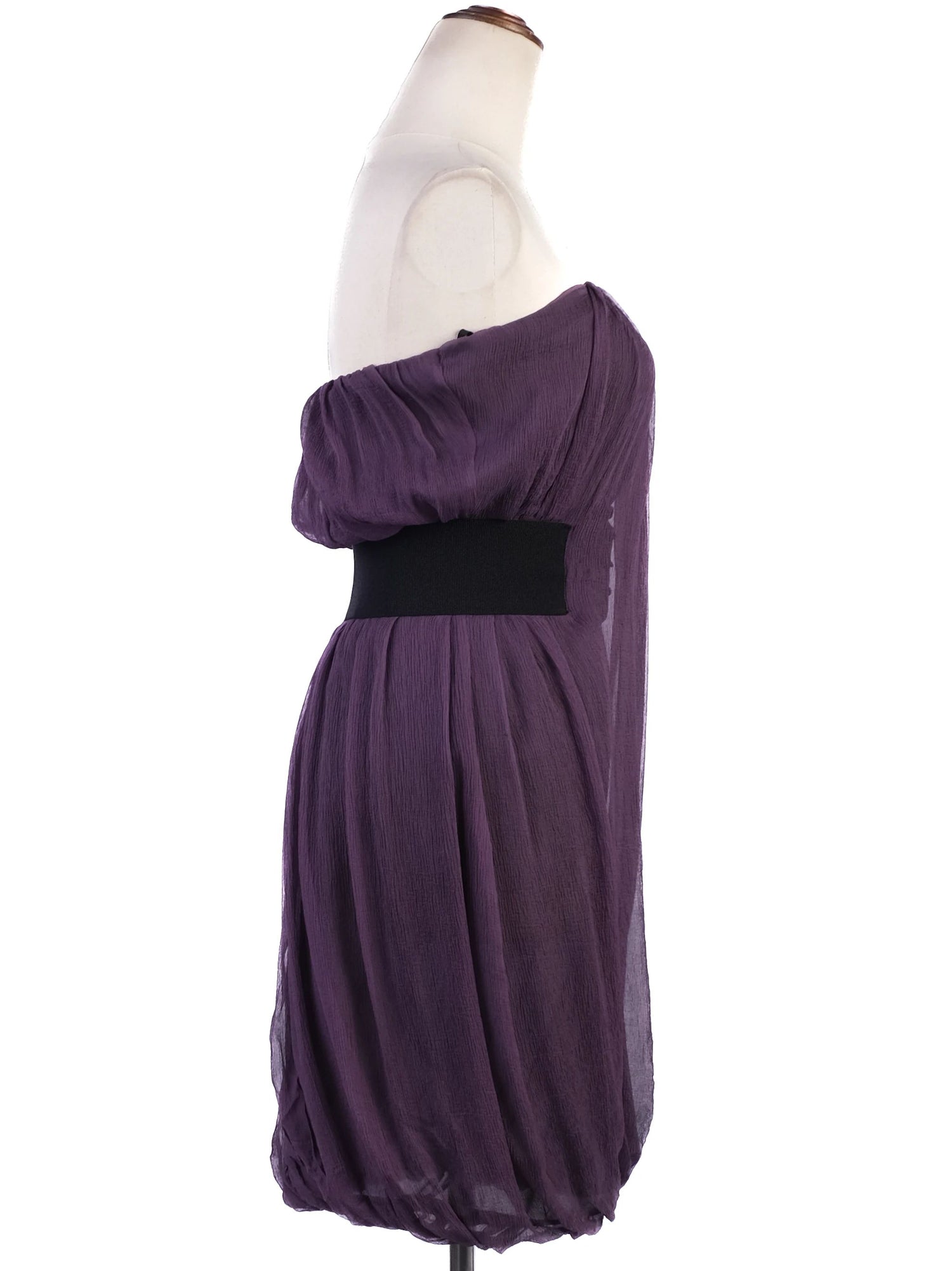Excellent Alexander McQueen Purple Silk Strapless Dress Size S