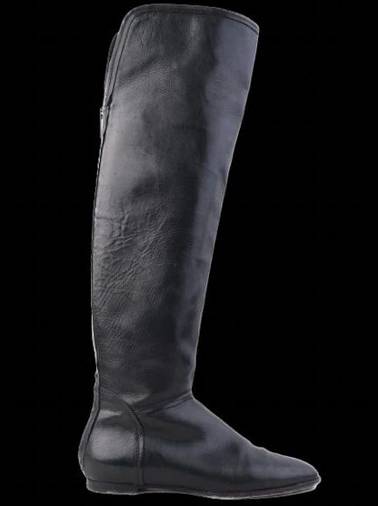 Good Jimmy Choo Black Leather Riding Boots Size 37