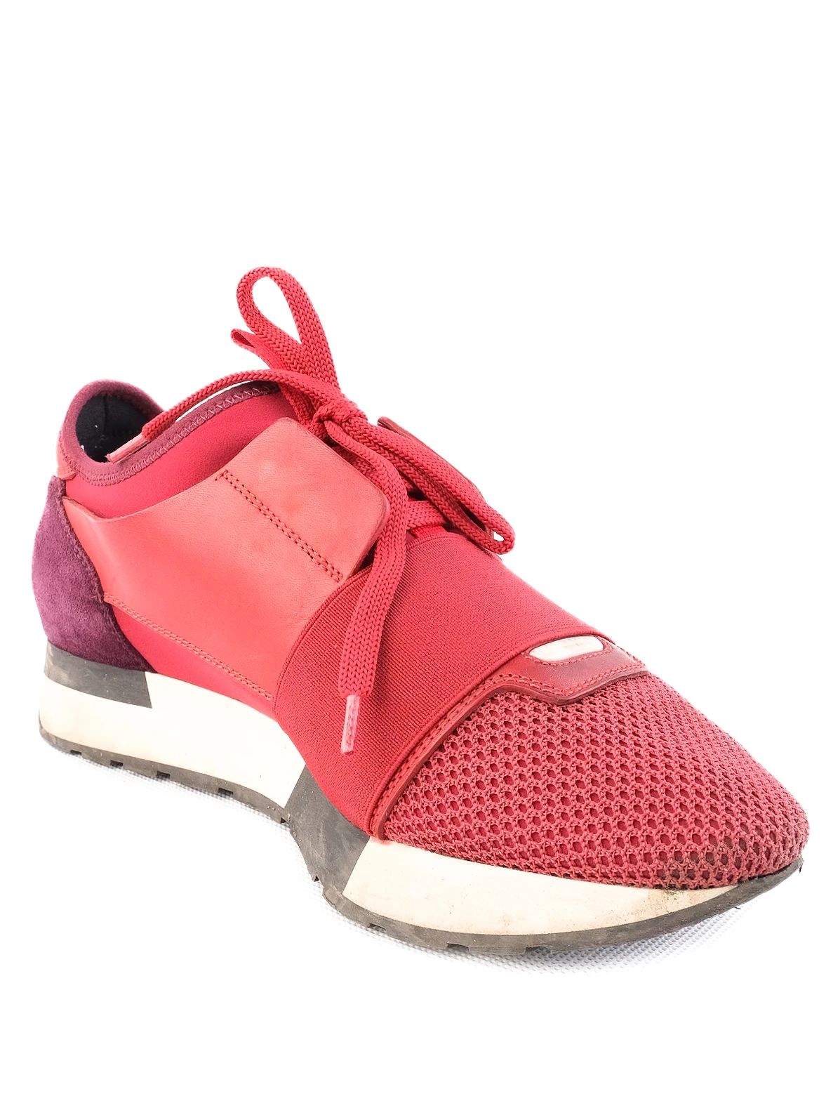 Excellent Balenciaga Red Purple Sneakers Size 38 Fabric
