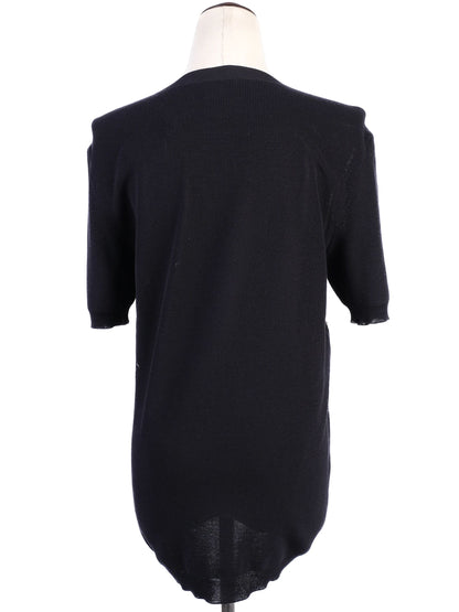 Excellent Lanvin Short Sleeve Sweater Black Combined M Women