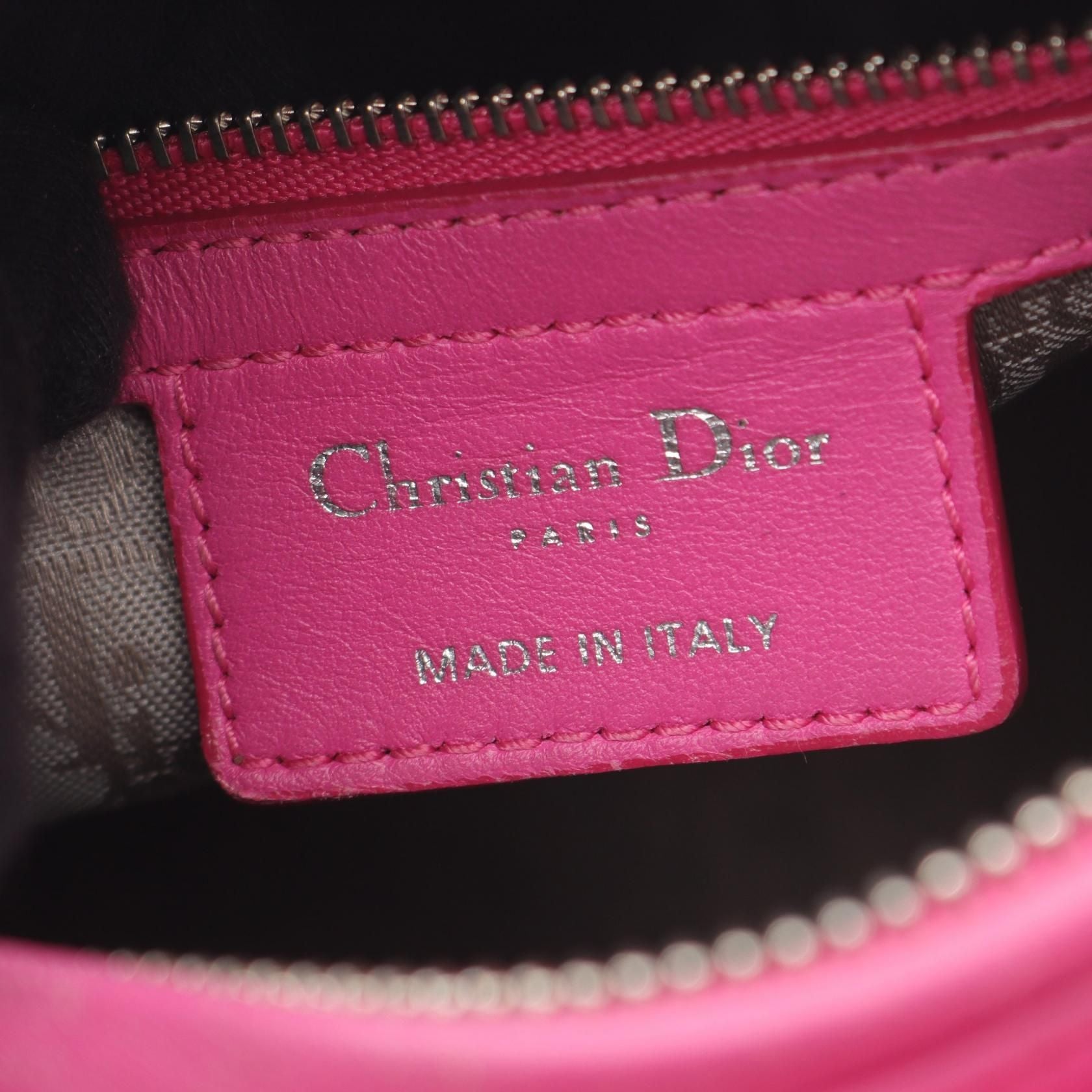 Dior Lady Dior Christian Dior Cannage Handbag Pink Leather