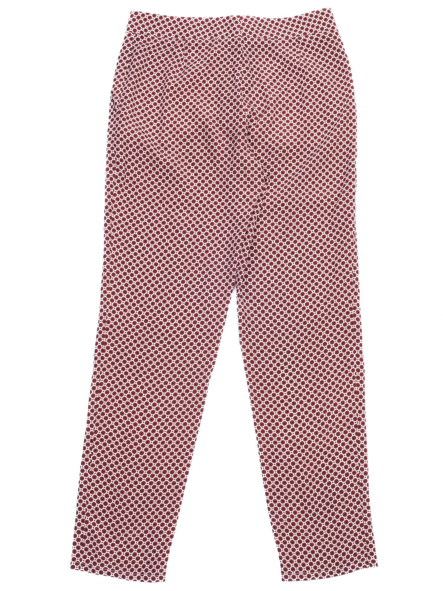 Excellent Stella McCartney Silk XS Pants Red White Pattern
