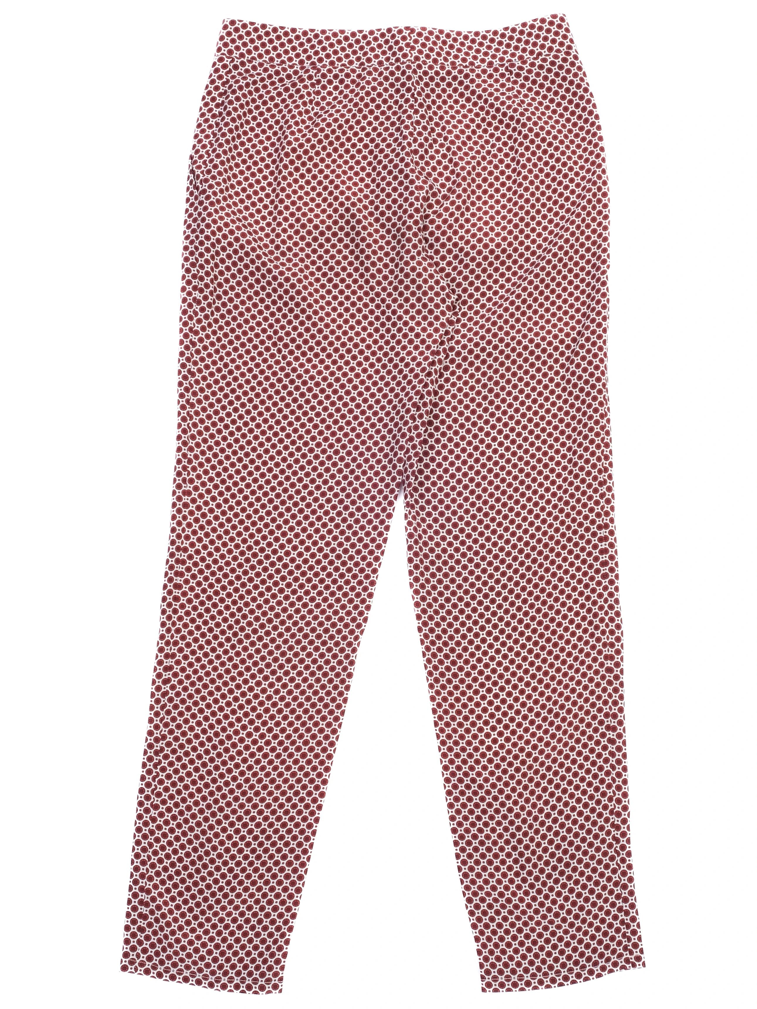Excellent Stella McCartney Silk XS Pants Red White Pattern