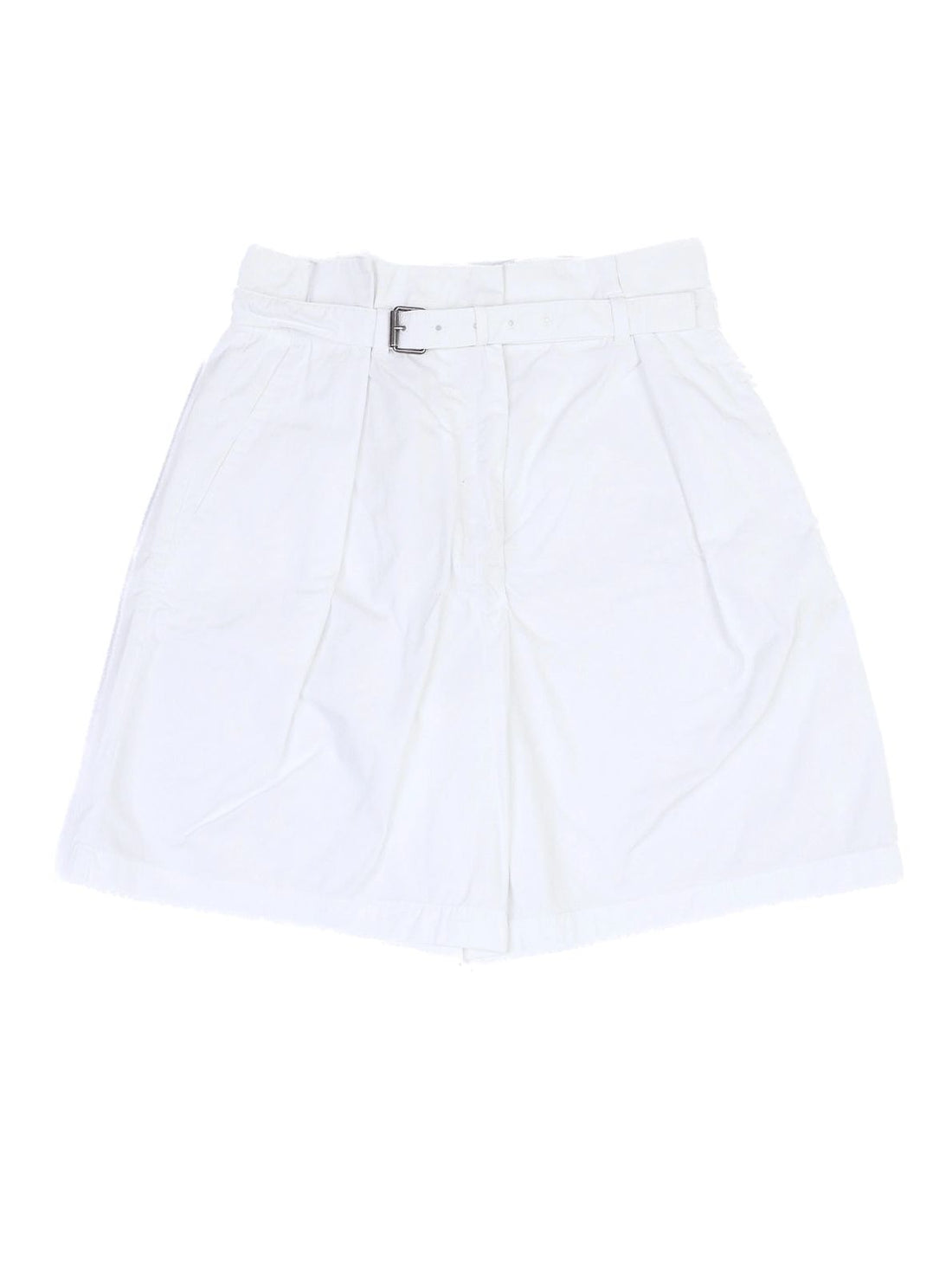 Excellent Weekend MaxMara White Cotton Shorts with Belt Size N/A