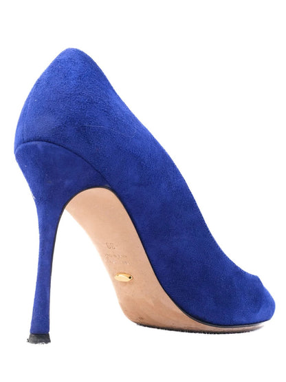 Excellent Sergio Rossi Blue Genuine Suede High-Heeled Shoes Size 39