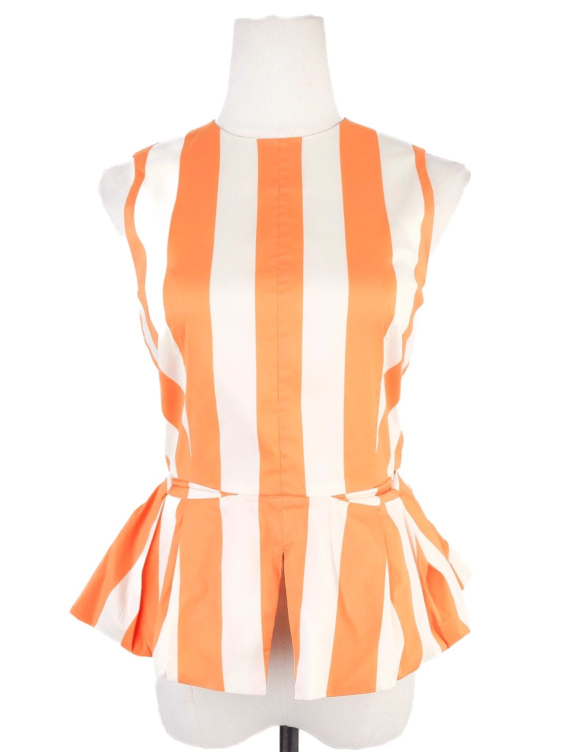 Excellent TOGA Archives Peplum Top Orange Cupro Striped WomenÕs Size