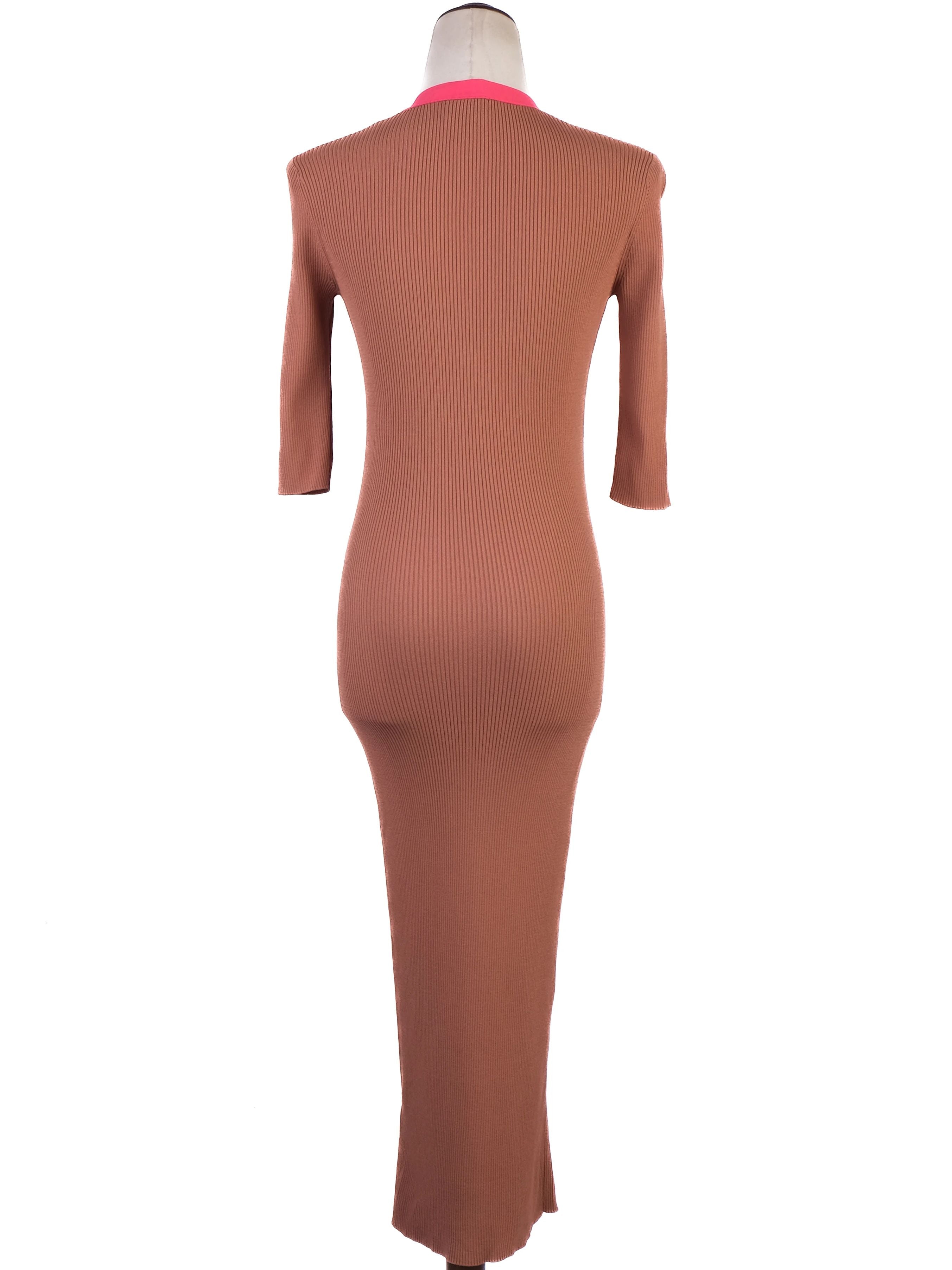 Excellent Elisabetta Franchi Orange Long Sleeve Dress Size M