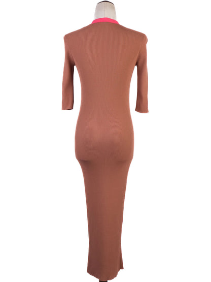 Excellent Elisabetta Franchi Orange Long Sleeve Dress Size M