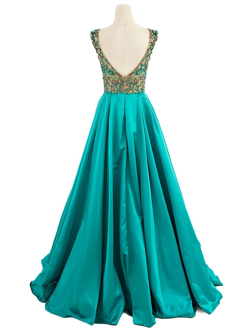 NEW Sherri Hill Turquoise Evening Gown Size S with Embellished Bodice
