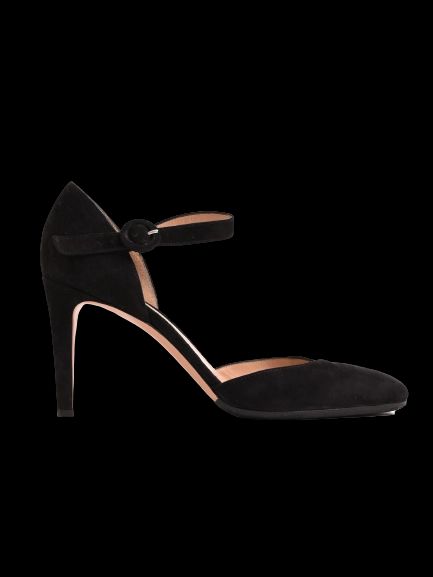 Excellent Gianvito Rossi Black Genuine Suede High-Heeled Shoes Size 40