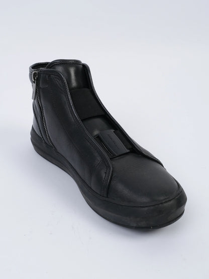 Salvatore Ferragamo Black Leather High-Top Sneakers Size 41