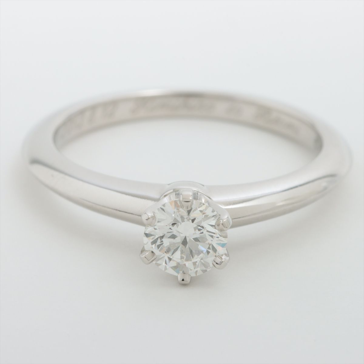 Tiffany &amp; Co. Solitaire Diamond Ring Pt950 4.6g 0.44