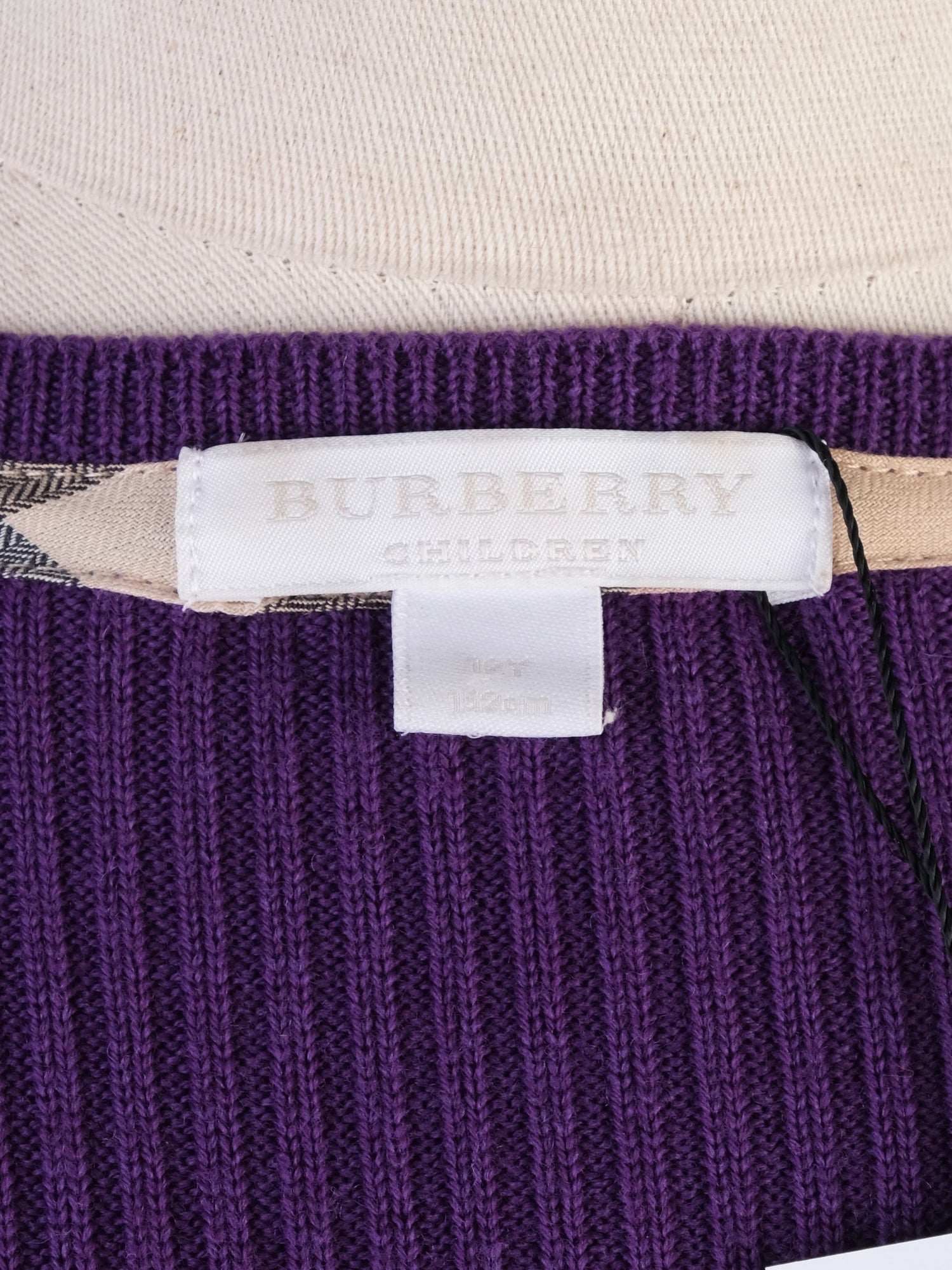 Excellent Burberry Purple Wool Cardigan with Bow Belt Size 12 for Kids