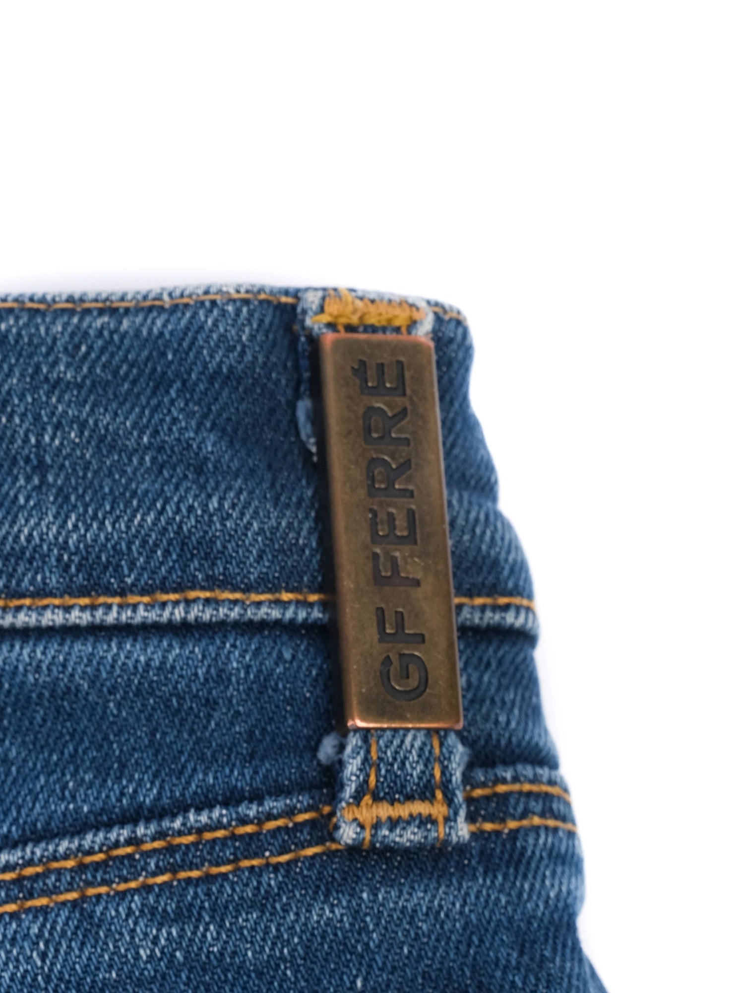 Excellent GF Ferre Blue Cotton Denim Jeans Size XL for Women