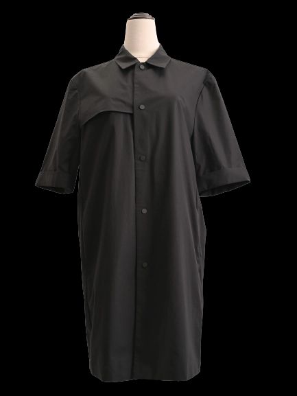 NEW Cos Black Cotton Coat Short Sleeves Size XXL