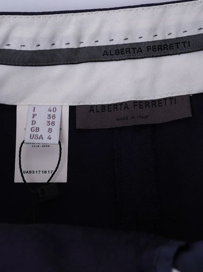 Excellent Alberta Ferretti Purple Silk Pants Size S