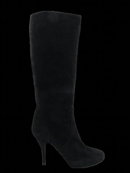 Good Salvatore Ferragamo Black Leather Knee-High Stiletto Boots Size 38.5