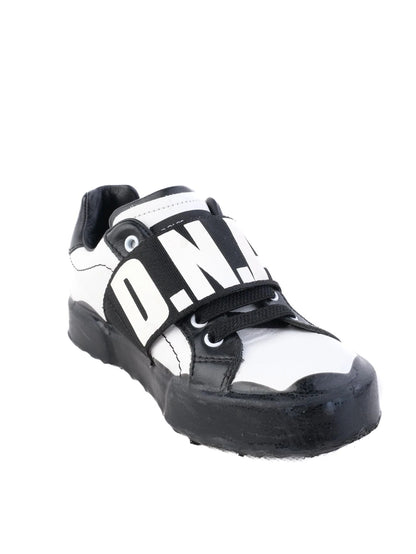 Excellent Dolce &amp; Gabbana Black &amp; White Leather Sneakers Size 29 for Kids
