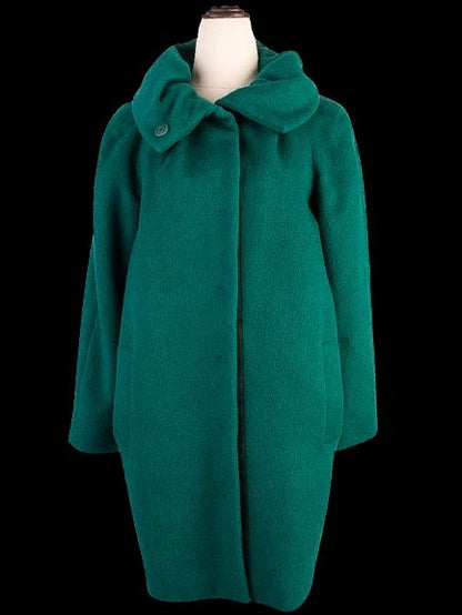 Excellent MAX&amp;Co Green Wool Coat Size S with Large Collar
