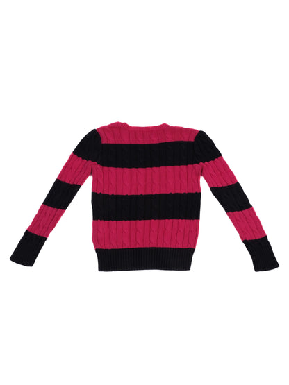 Excellent Ralph Lauren Pink Cable-Knit Wool Sweater Size 6 for Kids