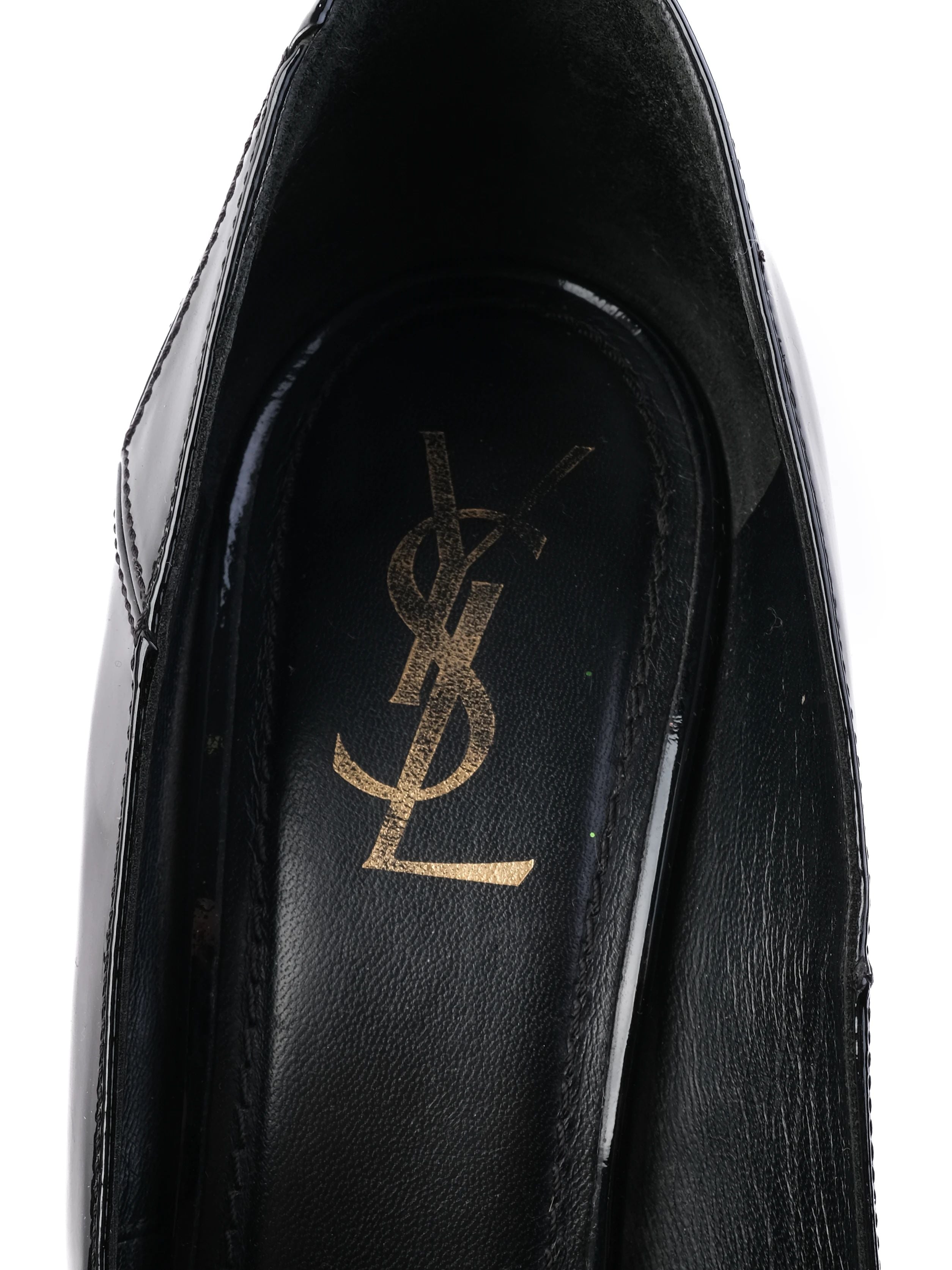Excellent Yves Saint Laurent Black Leather High Heels Size 41