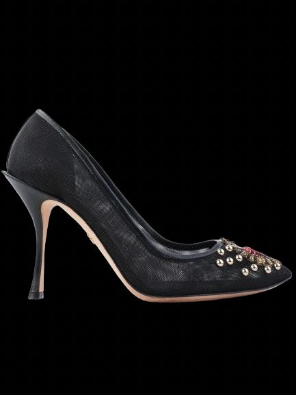 Excellent Dolce Gabbana Black High Heeled Shoes with Embellishments