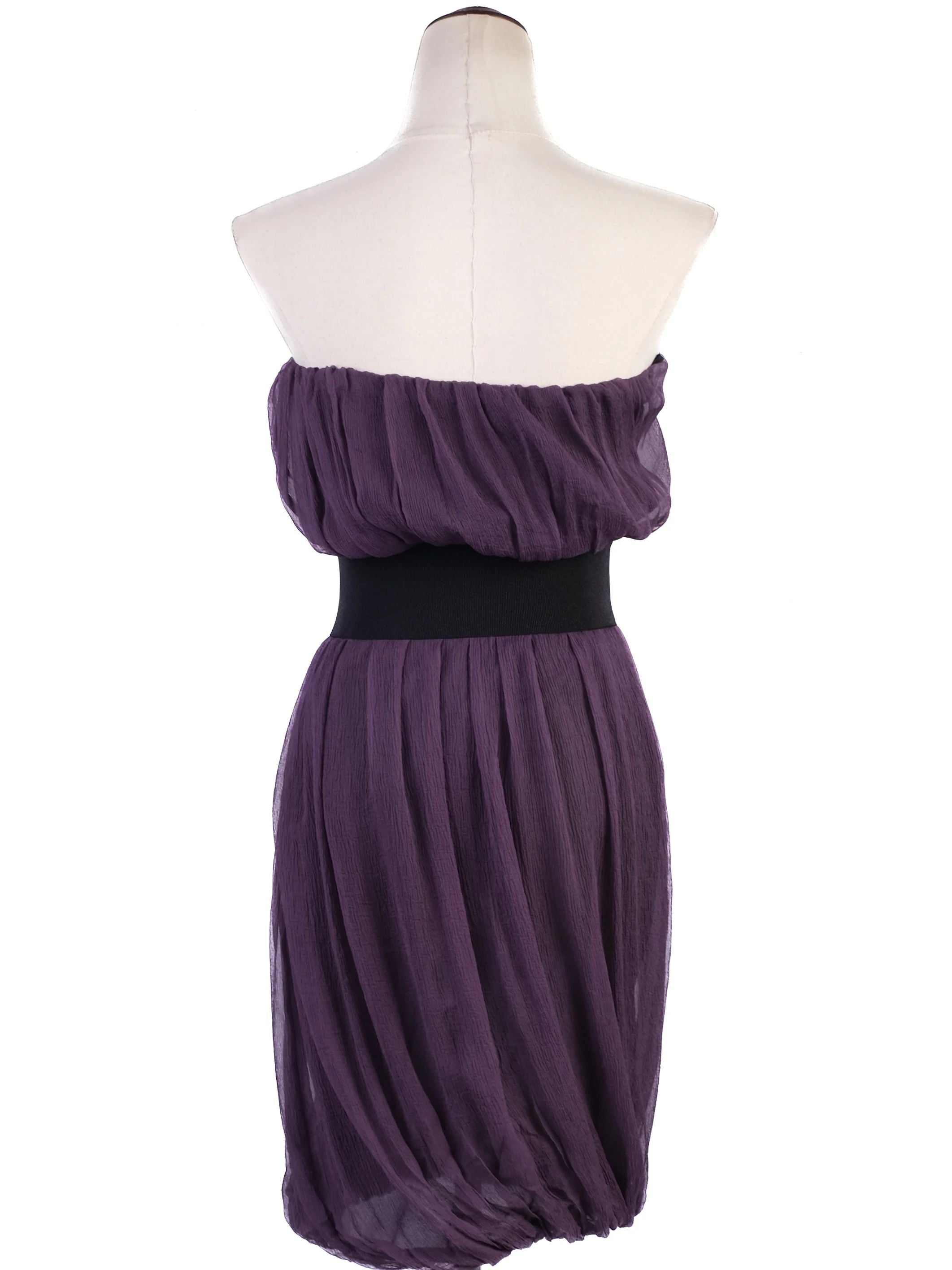 Excellent Alexander McQueen Purple Silk Strapless Dress Size S