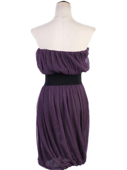 Excellent Alexander McQueen Purple Silk Strapless Dress Size S