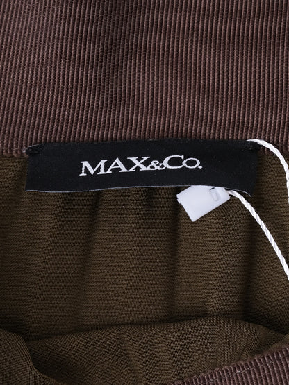 Excellent MAX&amp;Co. Green Pleated Skirt Faux Leather Size N/A
