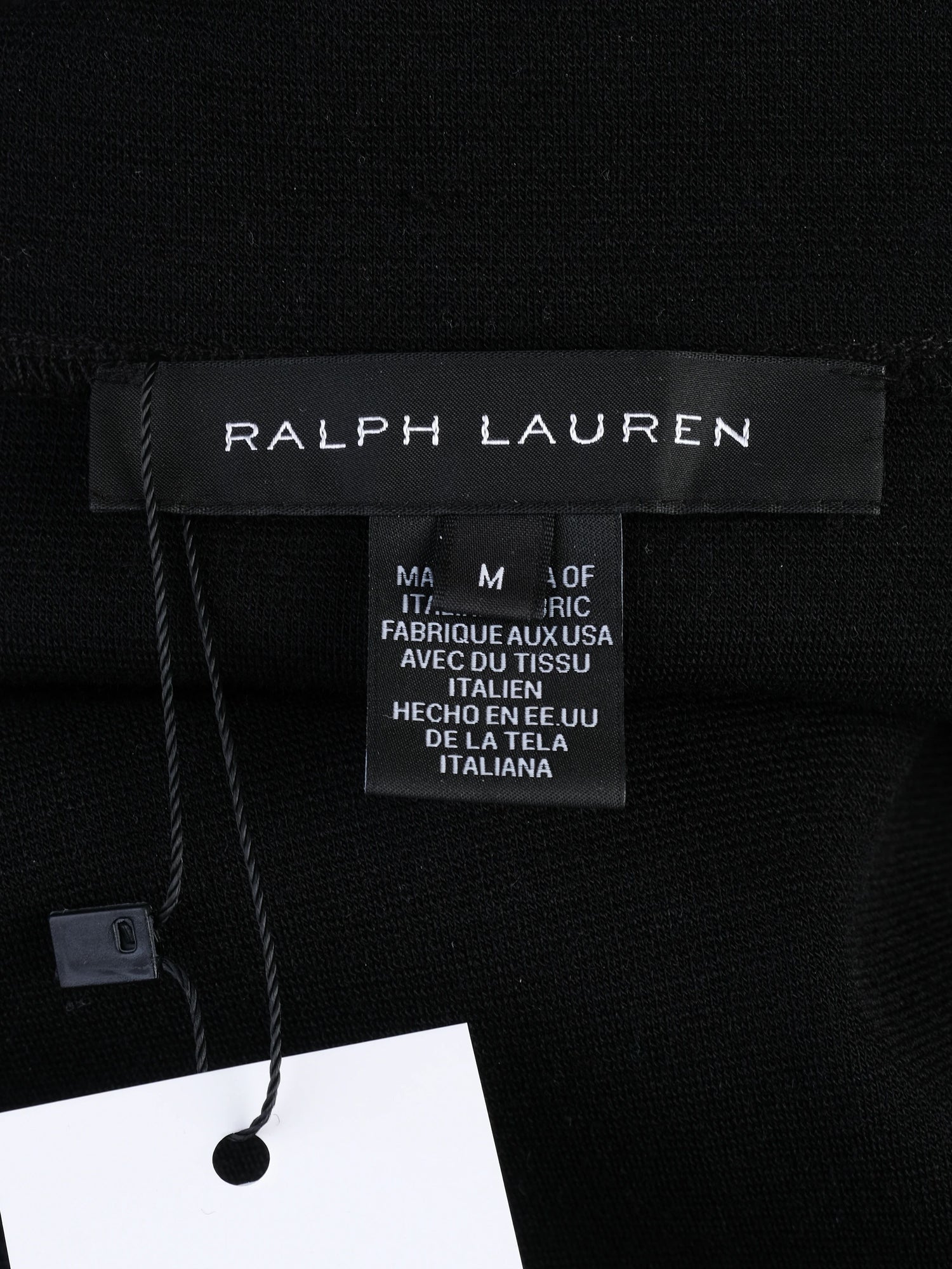 Excellent Ralph Lauren Black Wool Shirt with Faux Leather Collar Size M
