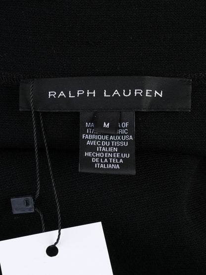 Excellent Ralph Lauren Black Wool Shirt with Faux Leather Collar Size M