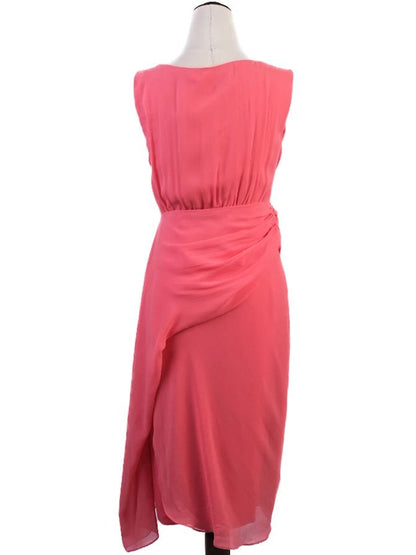 NEW Max Mara Pink Sleeveless Dress Size S Viscose Wrap Style