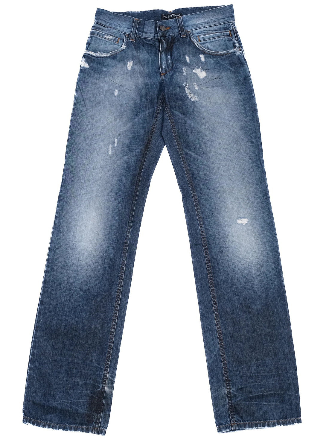 Excellent Dolce Gabbana Blue Distressed Jeans Size XS Men