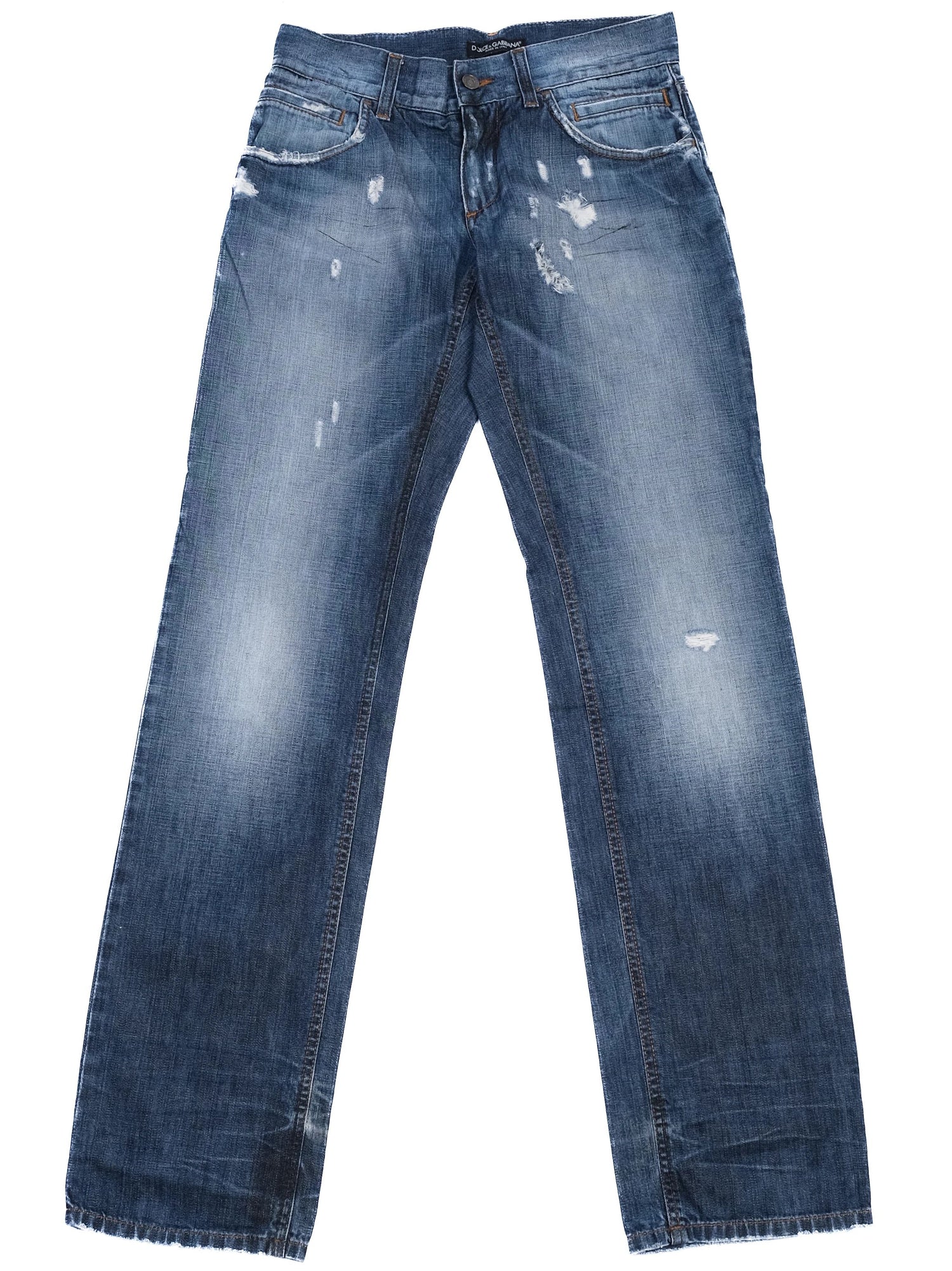 Excellent Dolce Gabbana Blue Distressed Jeans Size XS Men
