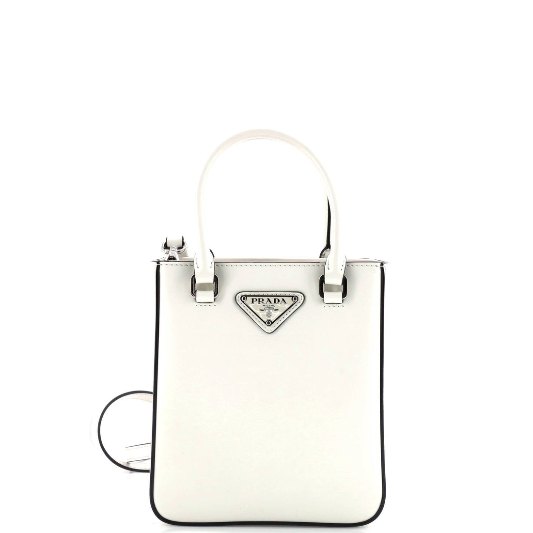 Prada Convertible Open Tote Brushed Leather Mini