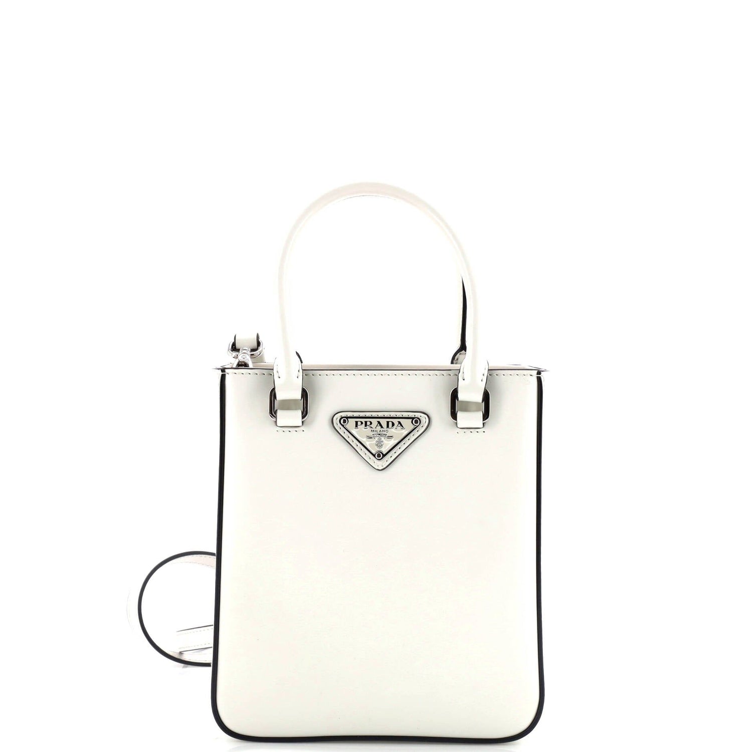 Prada Convertible Open Tote Brushed Leather Mini