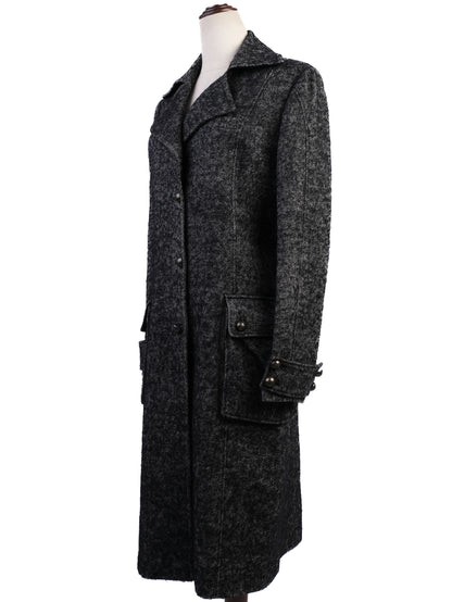 Excellent GF Ferre Gray Wool Coat Size S with Button-Up Front