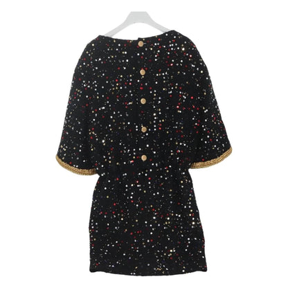 Chanel One Piece Shirt Tweed Black Cc Auth