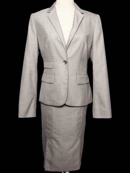 NEW Calvin Klein Gray Pinstripe Skirt Suit Size 4