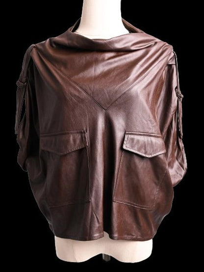 NEW Souvenir Orange Polyester Draped Top with Pockets - Women&