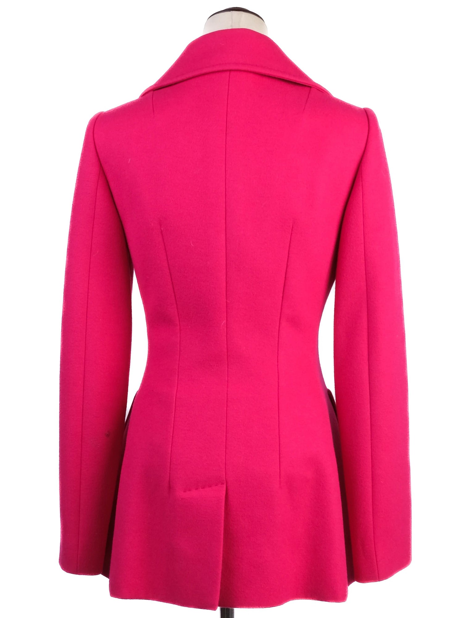 Excellent Dolce Gabbana Pink Wool Coat Size S Made in Italy