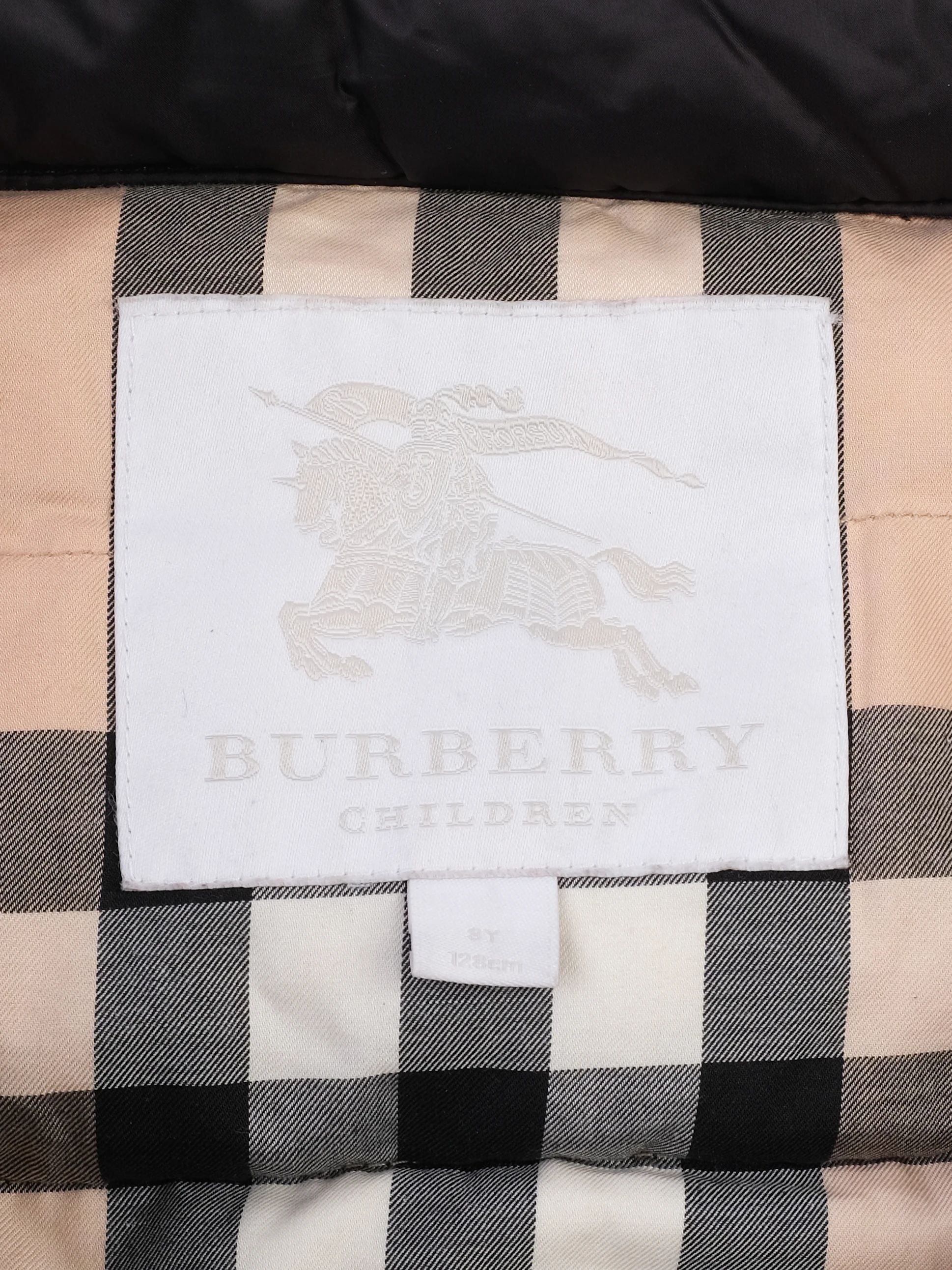 Excellent Burberry Children Black Quilted Hooded Vest for Kids