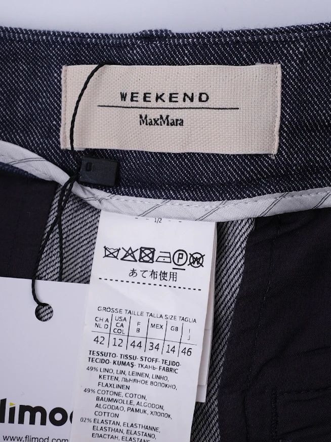 Excellent Weekend MaxMara Blue Linen Trousers Size N/A