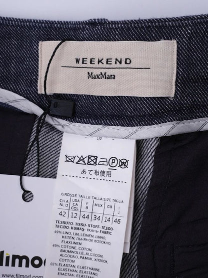 Excellent Weekend MaxMara Blue Linen Trousers Size N/A