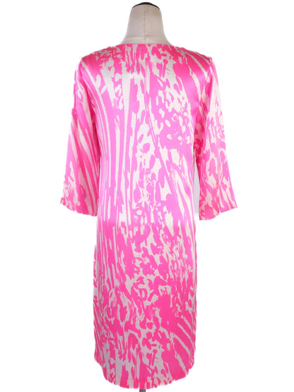 NEW By Malene Birger Pink Silk Dress Size XS with Abstract Pattern